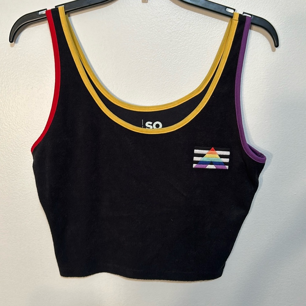NWOT black with vibrant accentuating colors sleeveless midi top